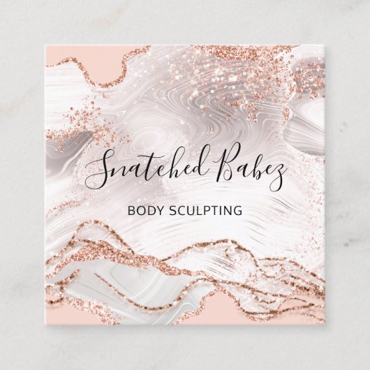 Body-Logo-Massage Bildhauerei Marmormor Rose QRCOD Quadratische Visitenkarte (Vorderseite)