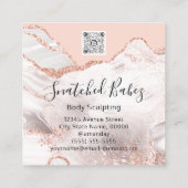 Body-Logo-Massage Bildhauerei Marmormor Rose QRCOD Quadratische Visitenkarte (Rückseite)