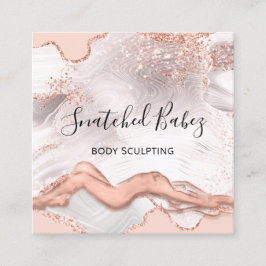Body Logo Massage Skulpting WELLNESS-CENTER Marble Quadratische Visitenkarte