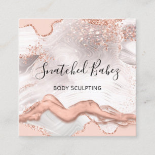 Body Logo Massage Skulpting WELLNESS-CENTER Marble Quadratische Visitenkarte