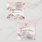 Body-Logo-Massage Skulpting WELLNESS-CENTER Marmor Quadratische Visitenkarte (Vorne/Hinten)