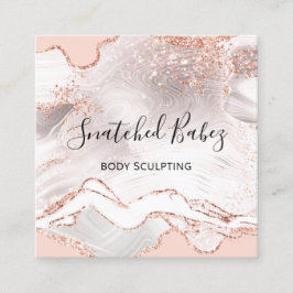 Body-Logo Massage Skulpting WELLNESS-CENTER Marmor Quadratische Visitenkarte