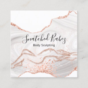 Body-Logo-Massage Skulptur Marmor Weiß QRCODE Quadratische Visitenkarte