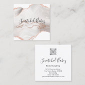 Body-Logo-Massage Skulptur QRCODE-Rose Marmor Quadratische Visitenkarte (Vorne/Hinten)