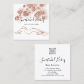 Body-Logo-Massage Skulptur QRCODE-Rose Quadratische Visitenkarte (Vorne/Hinten)