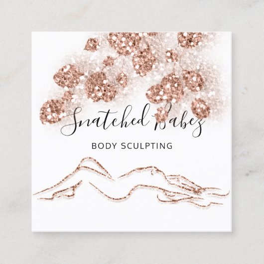 Body-Logo-Massage Skulptur QRCODE-Rose Quadratische Visitenkarte (Vorderseite)