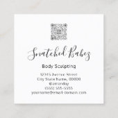 Body-Logo-Massage Skulptur QRCODE-Rose Quadratische Visitenkarte (Rückseite)