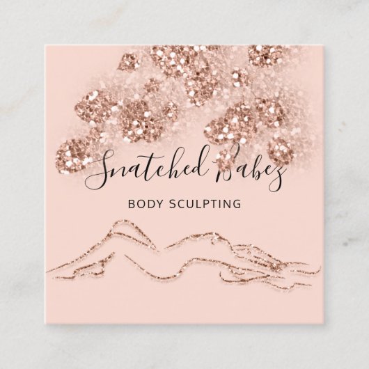 Body-Logo-Massage Skulptur QRCODE-Rose WELLNESS-CE Quadratische Visitenkarte (Vorderseite)