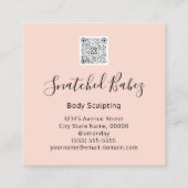 Body-Logo-Massage Skulptur QRCODE-Rose WELLNESS-CE Quadratische Visitenkarte (Rückseite)