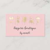 Body Logo QRCode Bikini Unterwäsche Shop Gold Rose Visitenkarte (Vorderseite)