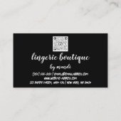 Body Logo QRCode Bikini Unterwäsche Shop Gold Schw Visitenkarte (Rückseite)