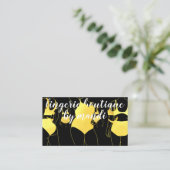 Body Logo QRCode Bikini Unterwäsche Shop Gold Schw Visitenkarte (Stehend Vorderseite)