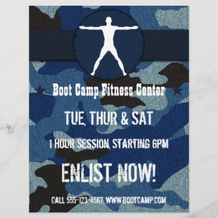 Body Madness Blue Cloud Camouflage Boot Camp Flyer
