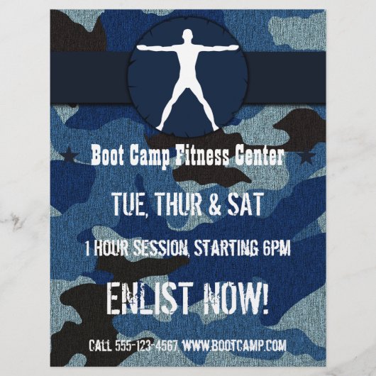Body Madness Blue Cloud Camouflage Boot Camp Flyer (Vorne)