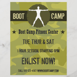 Body Madness Boot Camp Grüne Camouflage Fitness Fl Flyer