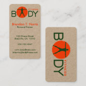 Body Madness Green und Orange Fitness Coach Visitenkarte (Vorne/Hinten)