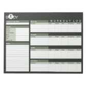 Body Madness Personal Workout Log Planner Notepad Notizblock (Vorderseite)