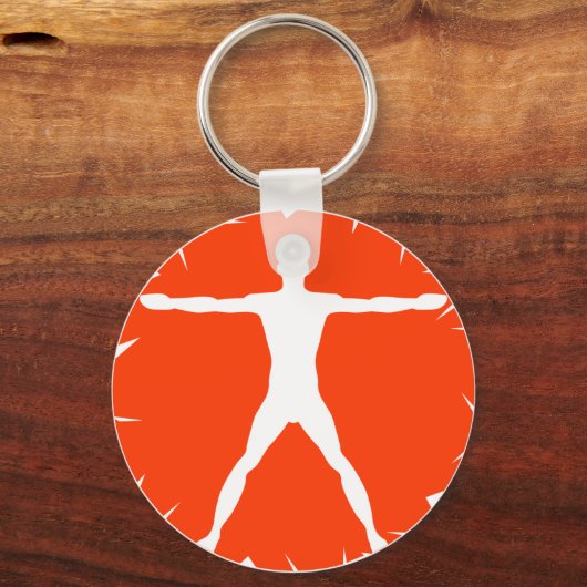 Body Madness Vitruvian Man Premium Round Key Chain Schlüsselanhänger (Vorderseite)