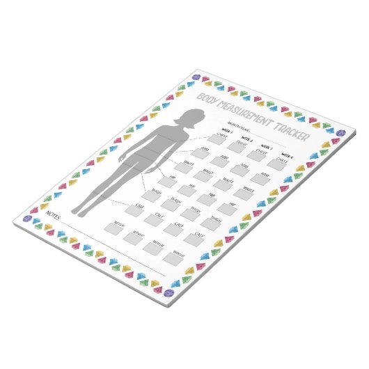 Body Measurement Tracker Notizblock (angewinkelt)