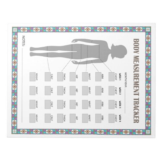 Body Measurement Tracker Notizblock (Vorderseite)
