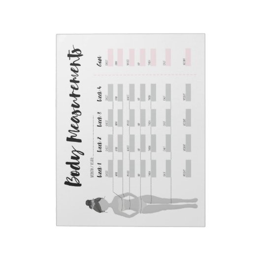 Body Measurement Tracker Notizblock (Rotiert)