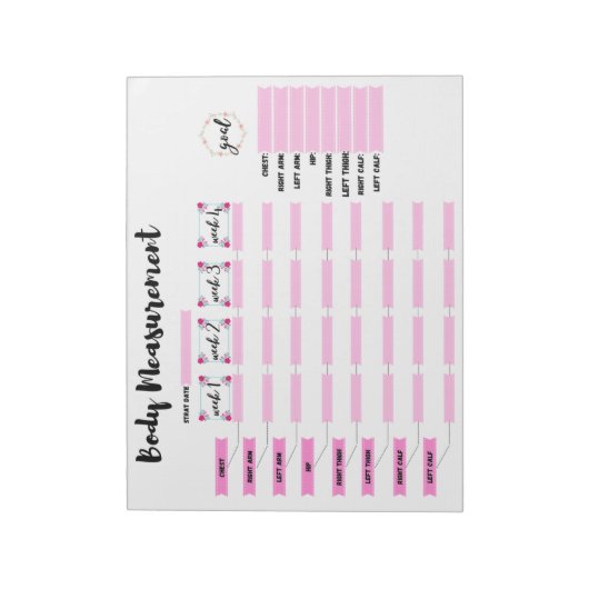 Body Measurement Tracker Notizblock (Rotiert)