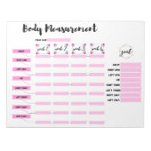 Body Measurement Tracker Notizblock (Vorderseite)