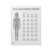 Body Measurement Tracker Notizblock (Rotiert)
