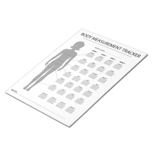 Body Measurement Tracker Notizblock (angewinkelt)