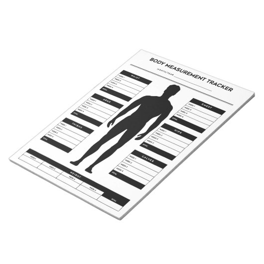Body Measurement Weight Loss Fitness Tracker Boy Notizblock (angewinkelt)