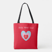 Body Mind Soul Heart on Red Tasche (Rückseite)
