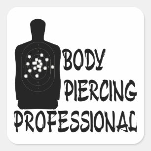 Body Piercing Beruflich Quadratischer Aufkleber