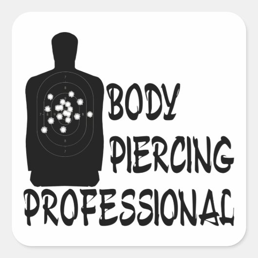 Body Piercing Beruflich Quadratischer Aufkleber (Vorderseite)