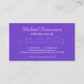 Body Piercing Studio elegant Visitenkarte (Rückseite)