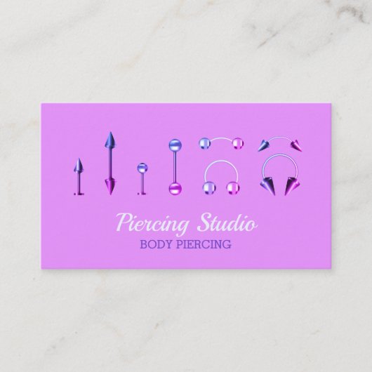 Body Piercing Studio elegant Visitenkarte (Vorderseite)