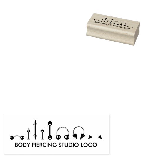 Body Piercing Studio Gummistempel (Stempel)