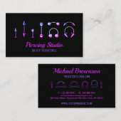 Body Piercing Studio lila rosa Schmucksalon Visitenkarte (Vorne/Hinten)