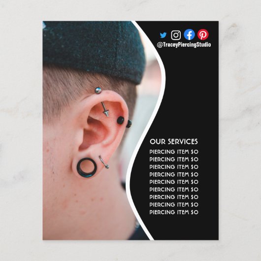 Body PIERCING STUDIO Poster Flyer (Hinten)
