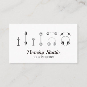 Body-Piercing-Studio Sterlingsilberschmuck Visitenkarte