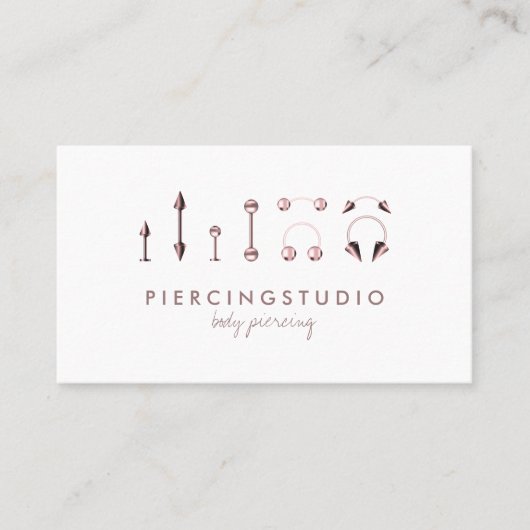 Body Piercing Studio Tattoo Rose Gold Visitenkarte (Vorderseite)
