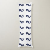 Body Pillow - Sea Horses (Navy Blue) Seitenschläferkissen (Vorderseite Vertikal)