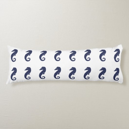 Body Pillow - Sea Horses (Navy Blue) Seitenschläferkissen (Vorderseite)