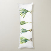 Body Pillow with Spring Onion Illustration Seitenschläferkissen (Rückseite (Vertikal))
