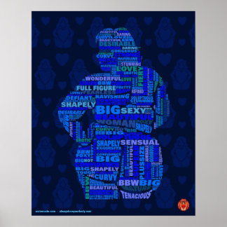 Body Positive World Poster 3 in blau