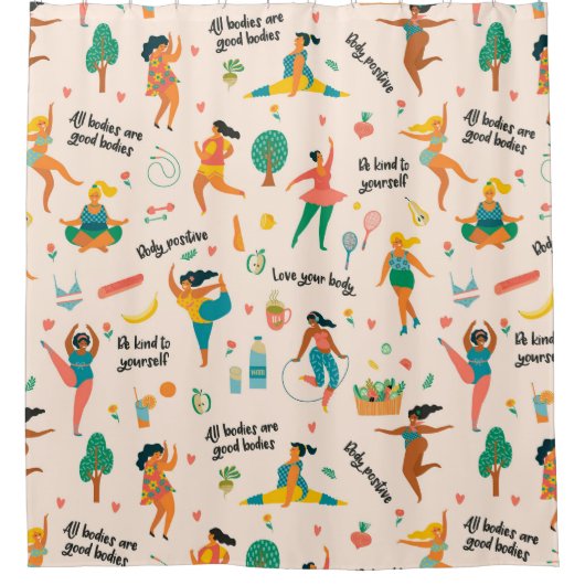 Body Positivity Duschvorhang (Vorderseite)