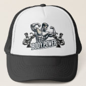 Body Power Gym Muskel Fitness Trucker Hut Truckerkappe (Vorderseite)