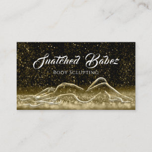 Body Sclupting Beauty Golden Logo Glitzer Massage Visitenkarte