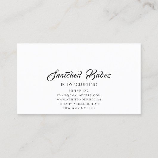 Body Sclupting Beauty Logo Glitzer Massage Gold Visitenkarte (Rückseite)
