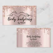 Body Sclupting Beauty Logo Glitzer Tropfen Visitenkarte (Vorne/Hinten)