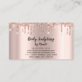 Body Sclupting Beauty Logo Glitzer Tropfen Visitenkarte (Rückseite)